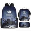 Little Nightmares Anime School Backpack Set Kids - 17 Inch Oxford Fabric Dual-Strap Bag With Crossbody Pouch Pencil Case