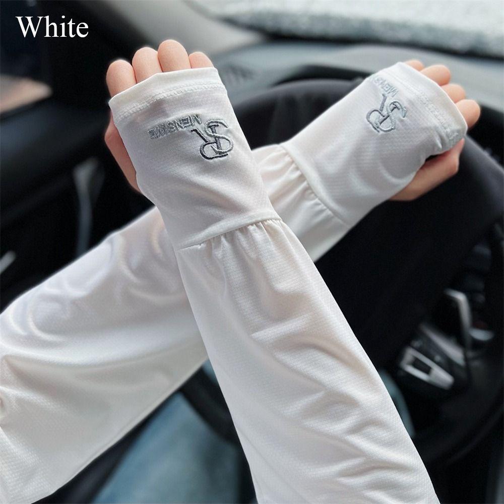 Ice Silk Anti UV Arm Covers Sunscreen Driving Gloves Thin Arm Protector  Female