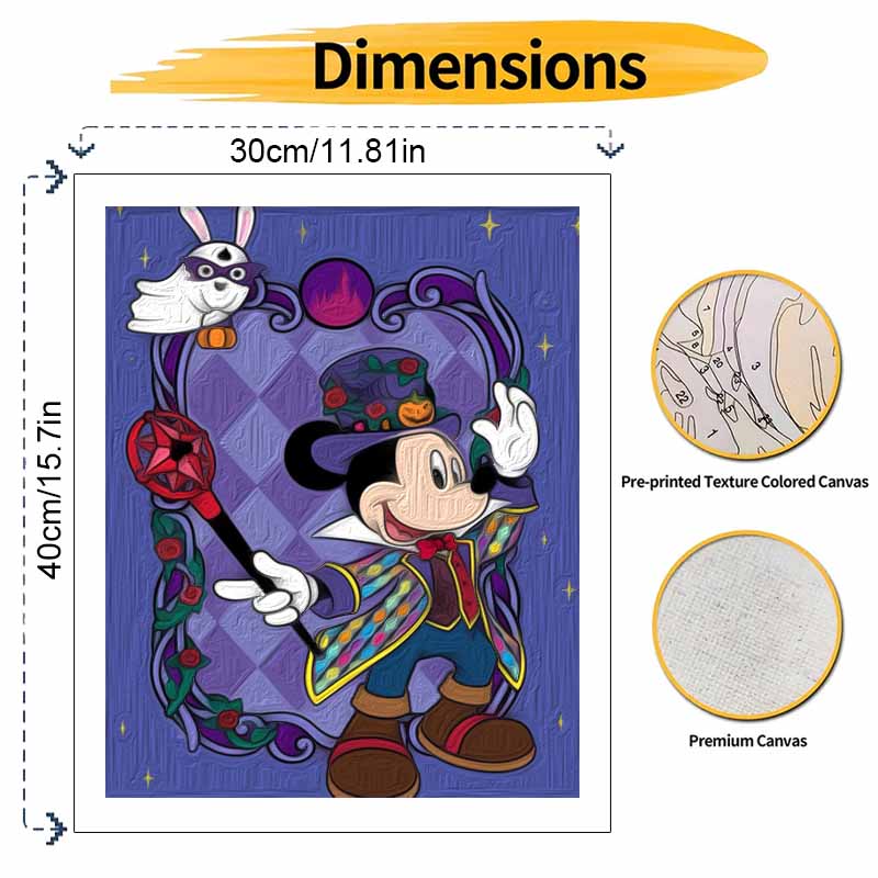 Disney Микки Маус Тыквенная Волшебная Палочка Масляные Краски По Номерам Набор Для Ручной Росписи. Подарок домашнего декора