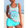 New Design Style Women's Two Piece Swimsuit Colorful Folded Line Printed Sexy Vacation Beach Halter Bikini Set S-6XL