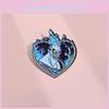 Adorable Cartoon Character Brooch Featuring Heart Shape And Blue Flame Aesthetic