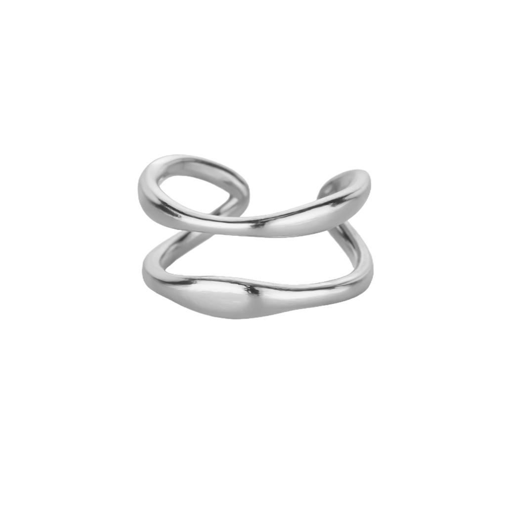 Минималистичные двойные кольца для женщин, золотистого цвета, из нержавеющей стали, открывающееся кольцо, эстетичные свадебные рождественские ювелирные украшения, подарок