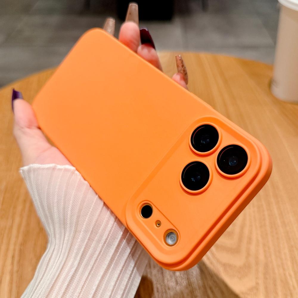 Оригинальный оранжевый чехол из жидкого силикона для iPhone 17 Pro Max 16 17 Pro 13 14 15 12 11 Pro Max, конфетный матовый, противоударный Coque