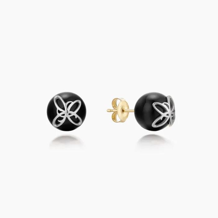 Breton de Fleurs Earrings (Onyx) PEOF004OX