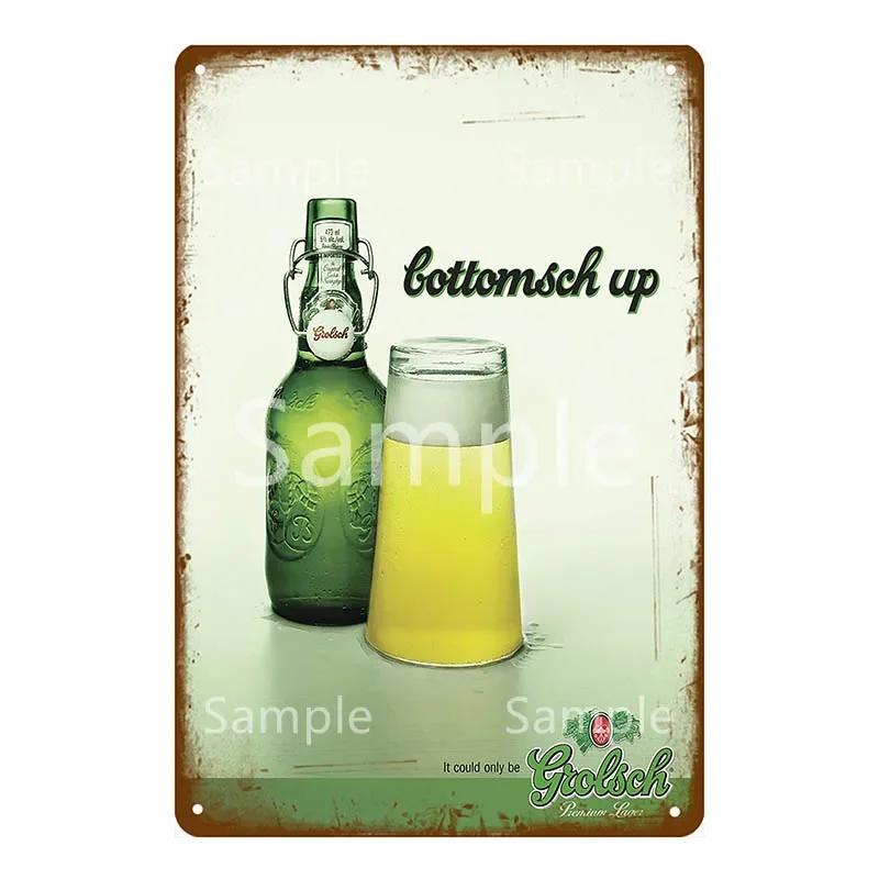 Плакат с пивом Grolsch Lager, металлические жестяные знаки, настенная живопись, декоративная табличка, бар, паб, клуб, домашний декор, художественные промыслы YK052