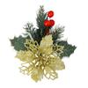 5/1Pcs Glitter Artificial Christmas Flowers Red Berries Xmas Tree Ornaments New Year Gifts Christmas Wedding Party Decorations