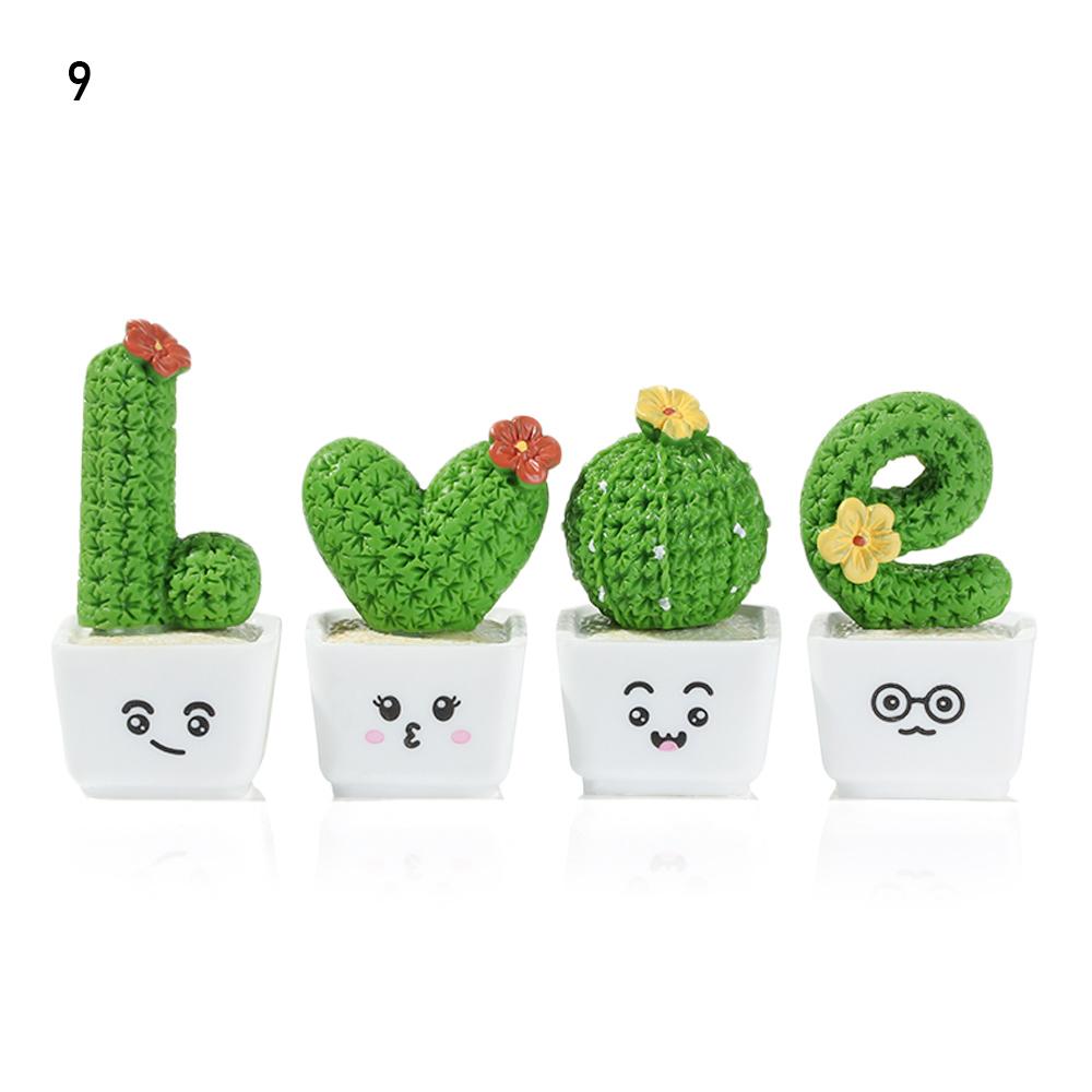 Fairy Garden Cactus Miniatures Cactus Flower Figurines Micro Ornaments Micro Landscape Figurine
