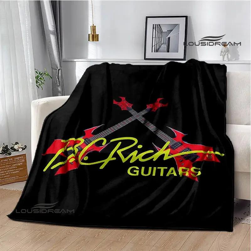 Одеяло BCrich с логотипом гитары, одеяло с фланцем, мягкое и удобное одеяло, теплое одеяло, одеяла для кровати, подарок на день рождения