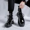 Brand Top Quality Designer Vintage Cow Leather Men High Top Boot Business Genuine Leather Men Boot Lace Up Lacquer Leather Boots