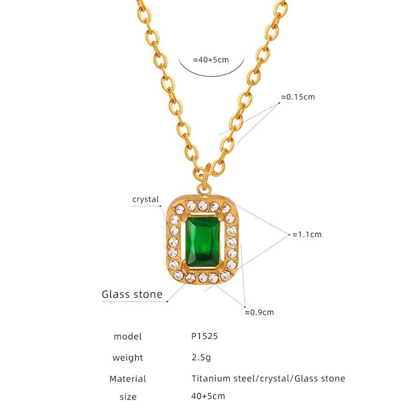 LT-P1521 New Retro Style Light Luxury French Pendant Necklace Titanium Steel 18K Gold/Silver Plated Zircon Heart Shape Jewelry