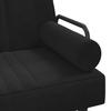 Black Velvet Sleeper Sofa with Armrests