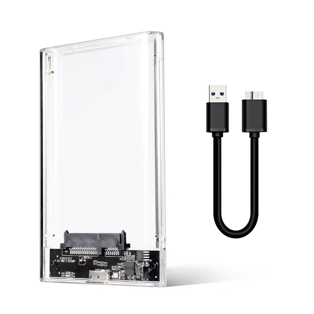 2,5-дюймовый прозрачный чехол для жесткого диска Caddy Box SSD SATA к адаптеру USB 3,0 Чехол для внешнего жесткого диска Высокоскоростной корпус для жесткого диска для ноутбука
