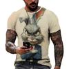 3D цифровая печать Футболка Подростковая Мужская с коротким рукавом Универсальная Дышащая
