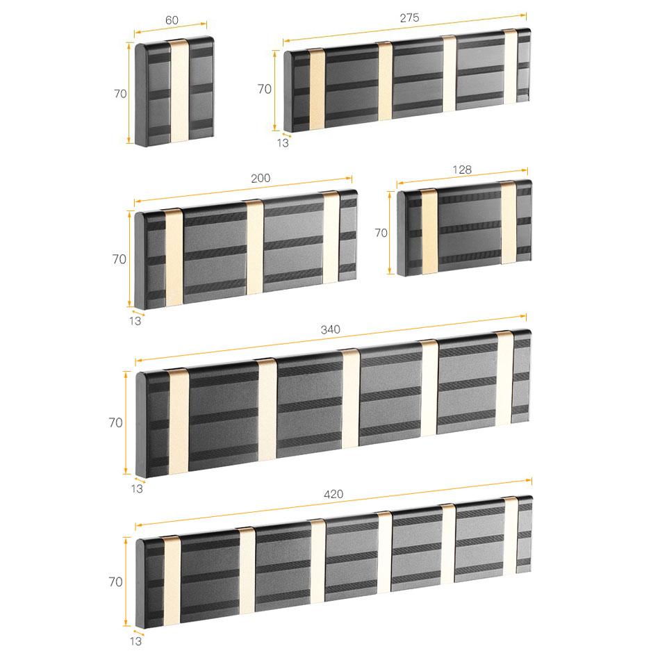 Невидимый складной настенный крючок, черный, серебристый, золотой, алюминиевый, для прихожей, ванной, туалета, двери, для хранения одежды и полотенец 1 2 3 4 5 6 Крючки