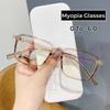Ladies Myopia Glasses Blue Light Blocking Classic Square Frame Clear Minus Eyeglasses 0 To -6.0 Computer Nearsighted Eyewear