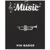 [Q3881] - Silver 'Music' Pin Brooch (trumpet) - 35x10 Mm