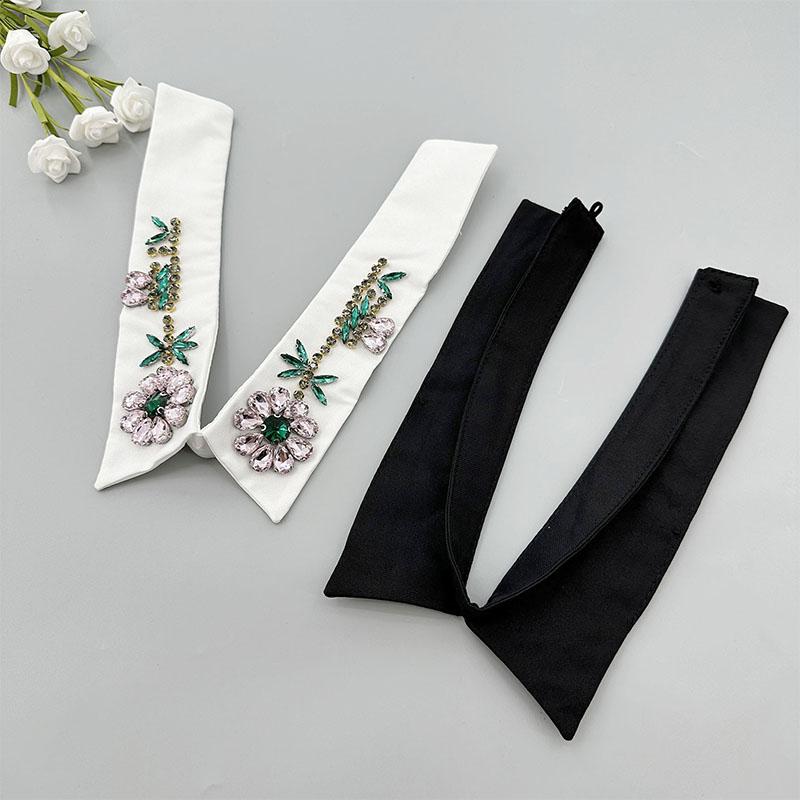 Beading Fake Collar Women Elegant Diamond Detachable Collars for Woman False Shawl Shoulder Wrap Lapel False Collars Woman Tie