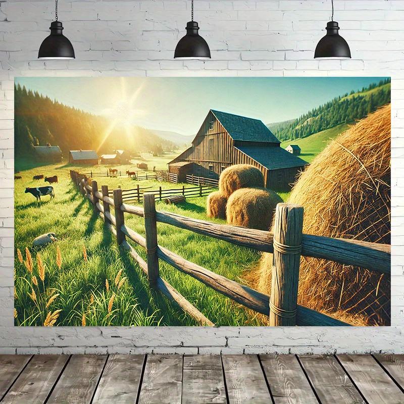 1 piece of farm background wall hanging cloth under sunlight  background decoration  room and photography studio props