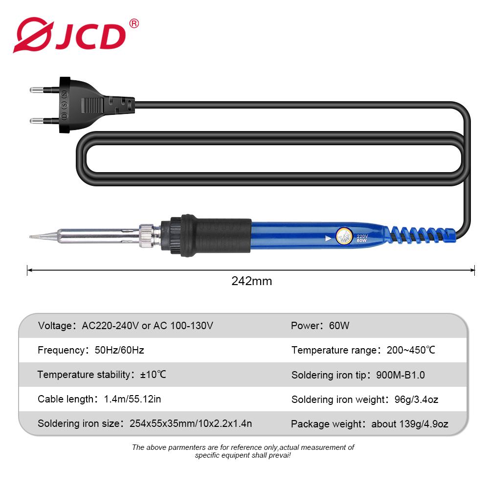 JCD 220V 60W Electric Soldering Iron 908 Adjustable Temperature Solder Iron With Quality Soldering Iron Tips and Kits