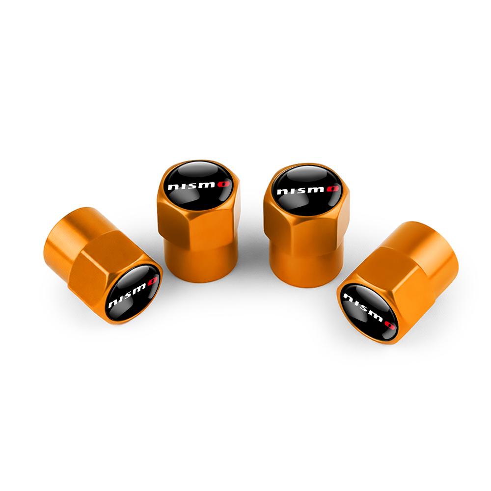 ATY1 Nissan Logo Car Wheel Tire Valve Caps Aluminum Dustproof Tyre Air Stem Covers For Nismo X-Trail Qashqai Teana Note Leaf Almera