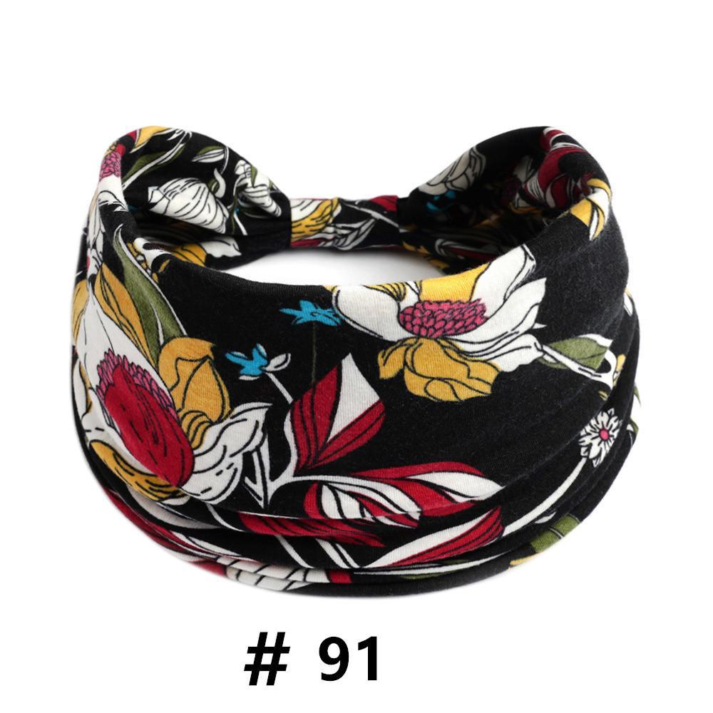 Бохо повязки на голову для женщин Хлопковые широкие повязки на голову Эластичная повязка для волос Нескользящая для тренировок Йоги Бега Тюрбан Головной убор Аксессуары для волос