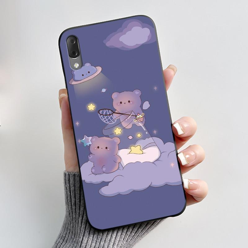 Casing For Sony Xperia L3 L4 Case Aesthetic Fashion Cute Cat Astronaut Black Soft Silicone Matte Shockproof Back Cover Bumper