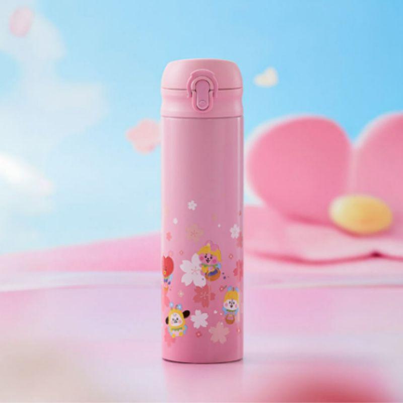 BT21 Детский термостакан 'Весенняя фея' с крышкой-поильником, 490 мл (16oz) – Термобутылка из нержавеющей стали (горячее и холодное)