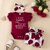 Baby Girl Summer Romper & Shorts Set - "Letter" Top with Belted Flower Pants