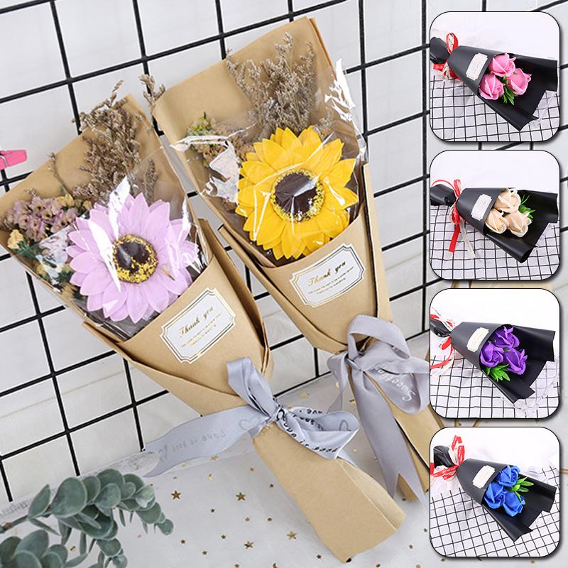 1шт искусственные цветы декоративные цветы подсолнух сухоцвет букет мыльный цветок искусственные цветы