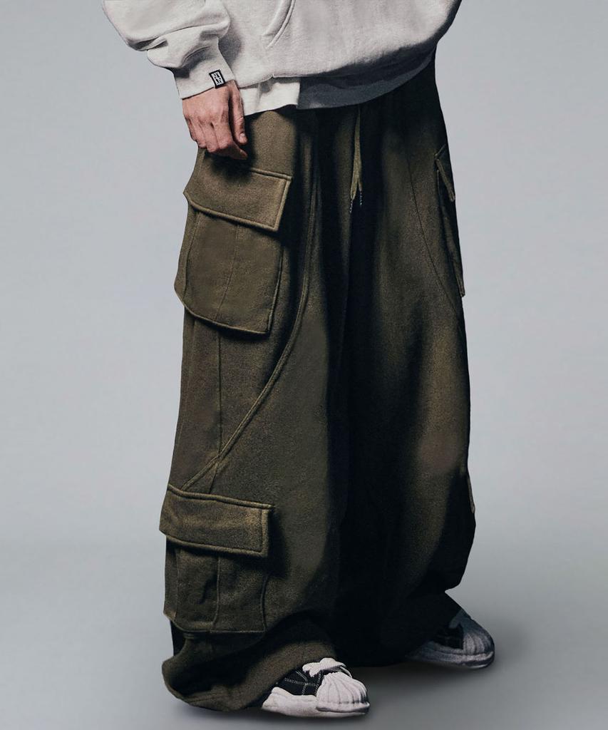 NOT4NERD Incision Multi Cargo Sweat Pants - Khaki