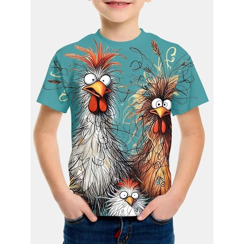 Детская футболка с 3D-принтом, летняя футболка с круглым вырезом и короткими рукавами для мальчиков в стиле аниме с 3D-принтом