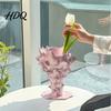 Современное Декоративное Украшение Креативная 3D-Печатная Ваза для Цветов Минималистичный Контейнер Легкая Роскошная Настольная Ваза Художественный Держатель для Цветочных Композиций для Дома