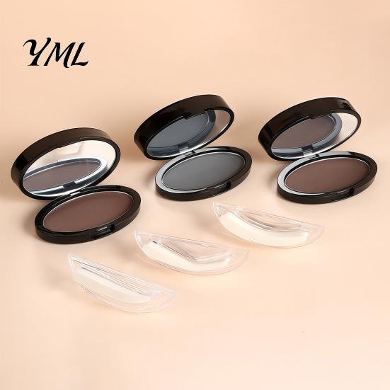 Beginners Eyebrow Stencils Stamp & Brow Powder, Waterproof Long Lasting Power Seal Defining with Mirror, Eye Makeup Tools for Women Professional