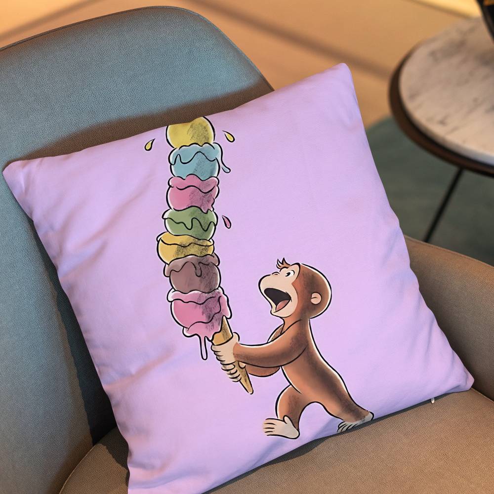 Monkey Curious Cute George Pillow Case Office Cushions Suitable For Sofa Car Bedroom Decorative Cushion Cover