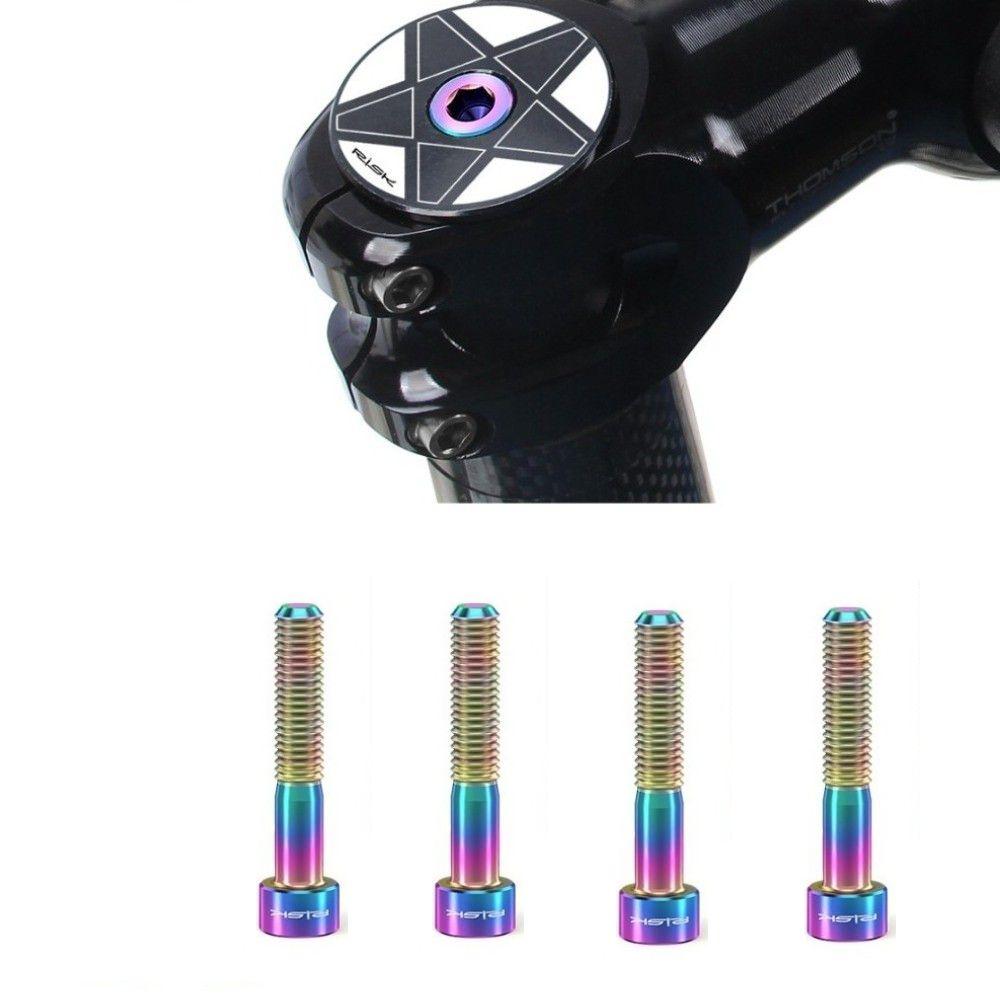 4PCS Titanium Alloy Bicycle Headset Bolts M6 X 35mm Hex Socket Bike Screws  Bike Repair