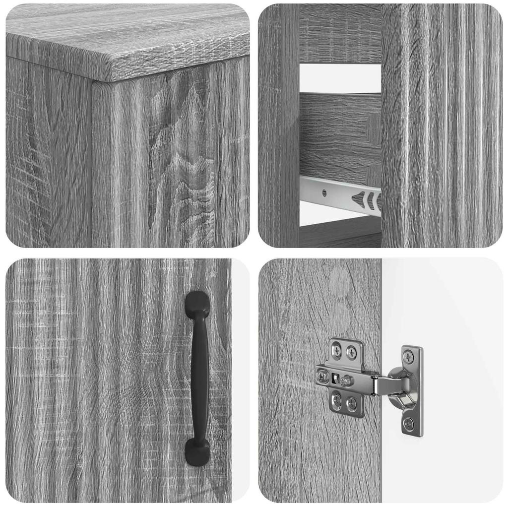 2 Piece Bathroom Cabinet Set HOORN Sonoma Grey