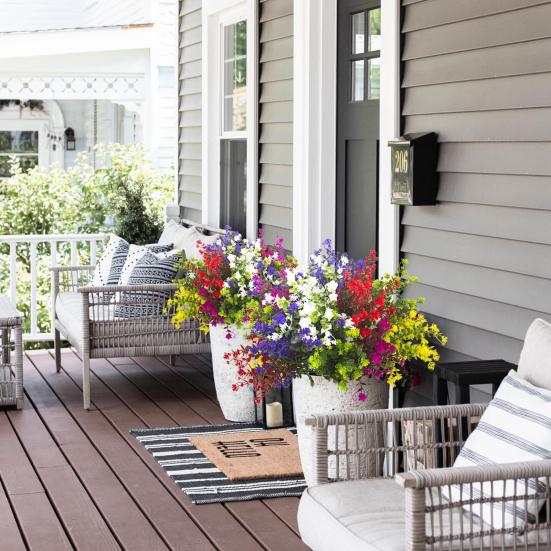 2 шт. наружные искусственные цветы реалистичные устойчивые к ультрафиолетовому излучению искусственные растения искусственные цветы