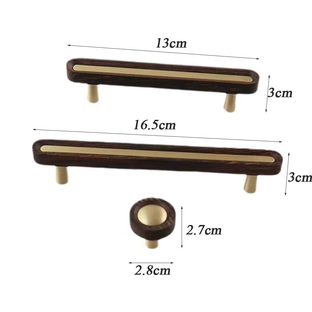 Durable Cabinet Pulls Brass Walnut Wood Knobs Drawers Handles for Cupboard Wardrobe Drawer Door