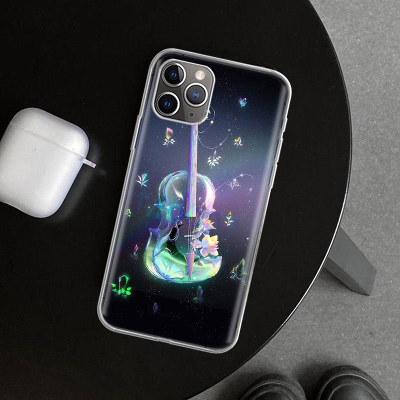 Чехол для телефона Музыкальная скрипка для iPhone 11 12 13 Mini 14 15 Plus 16 Pro Max 17 Air 7 8 + SE Арт Индивидуальный Fundas 11 12 13 Mini