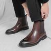 Business and Casual Men's Leather Shoes Classic Gentleman Elegant Style Office and Formal Work Outdoor Fashion Short Boots