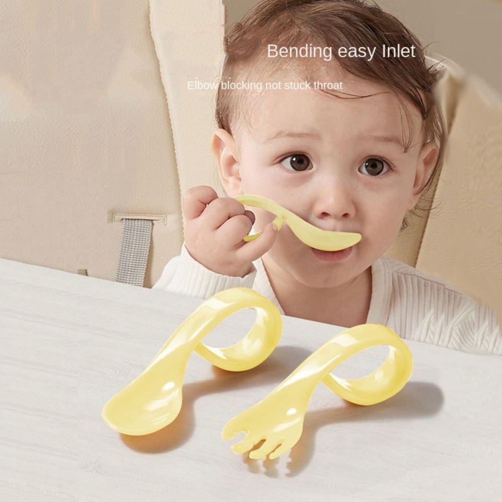 Fork Supplement Tool Children Tableware Elbow Spoon Auxiliary Spoon Baby Spoon Fork Eat Training