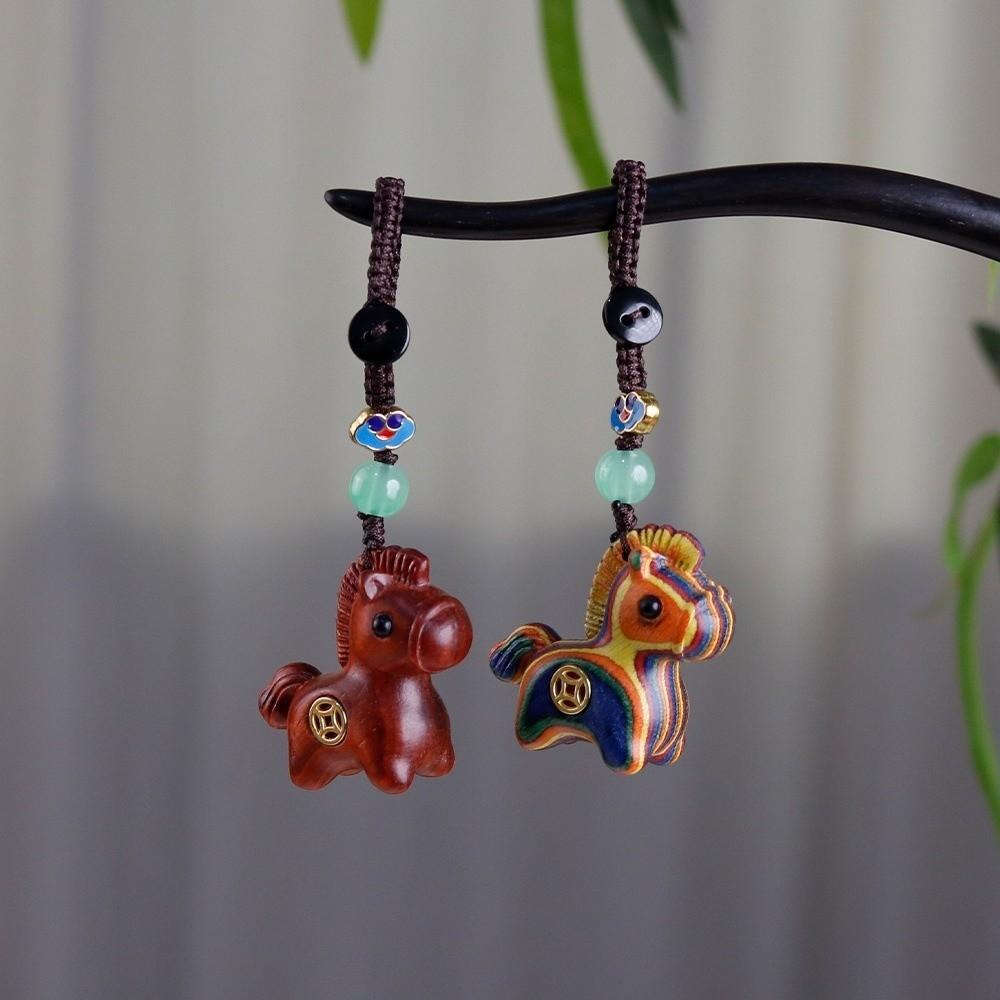 Traditional Mobile Phone Chain Handmade Zodiac Key Ring Horse Keychain Bag Decoration