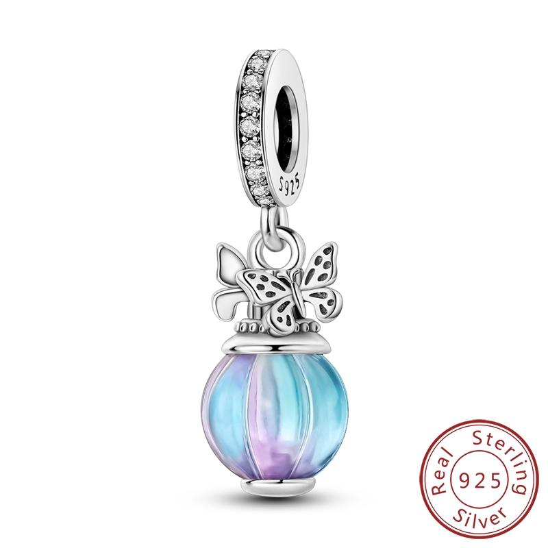 Настоящая медь Циркон Бабочка Дорожный кулон Шармы Бусины Подходят для оригинального колье-браслета Mula Женские украшения