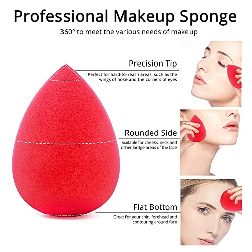 5Pcs Makeup Sponge Set, Foundation Blending Beauty Sponge, Flawless for Liquid, Cream, and Powder, Multi-colored Makeup Sponges