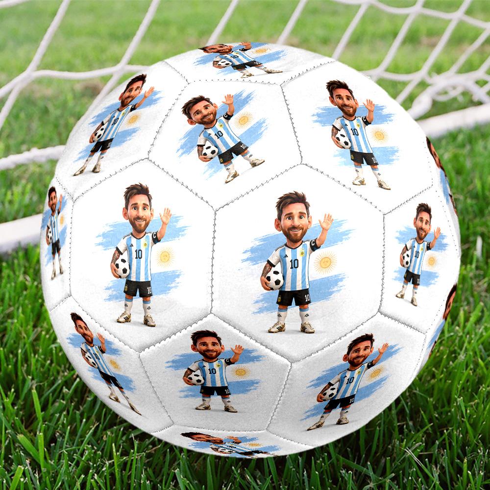 Colorful Messi Logo Design Soccer Ball Size 5 Football Machine Sewn Indoor/Outdoor Universal Football Ideal for Soccer Enthusiasts