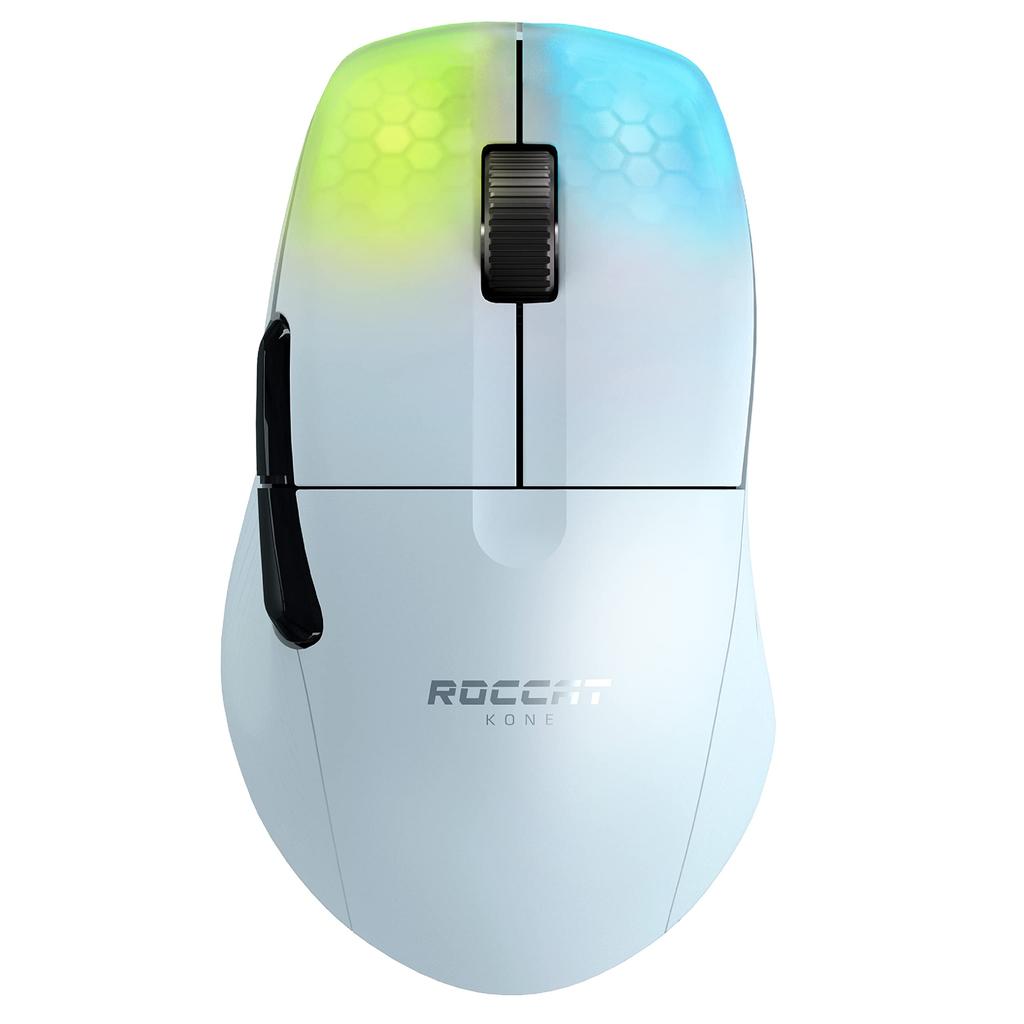 ROCCAT Gaming Mouse Kone Pro Air Wireless German Design 2.4GHz/Bluetooth White/White Optical/19K/Optical Switch/Side Button/Lightweight