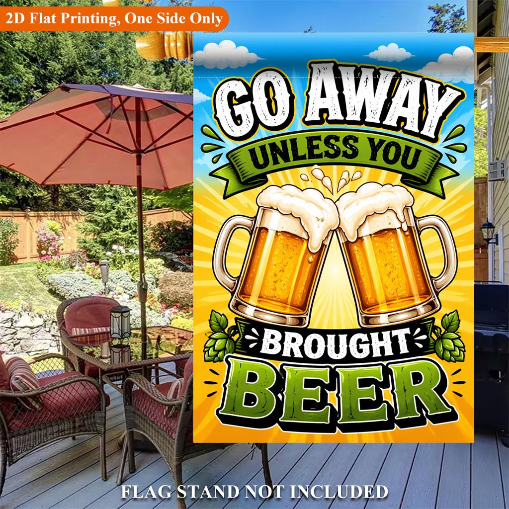 Beer Celebrating Joyful Time Single Sided Polyester , Garden Flag - Single-Sided, Polyester, Outdoor Yard Decor