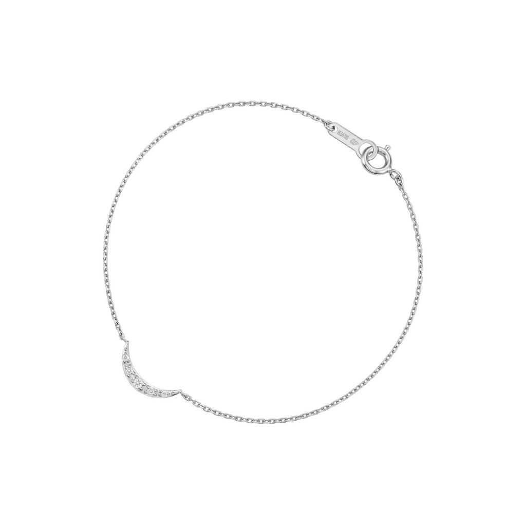 Canal 4C Autumn Limited Silver Moon Bracelet White Topaz Platinum Coating with Gift Case 112634631901