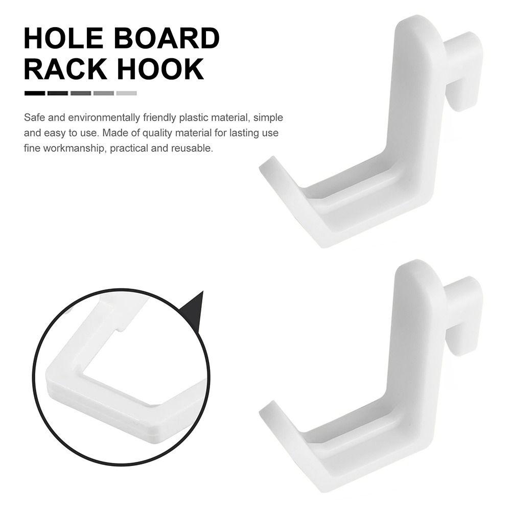 10Pcs J Shape Oblique Hanger Storage Rack Organizer Pegboard Hook Durable Hole Board Hook
