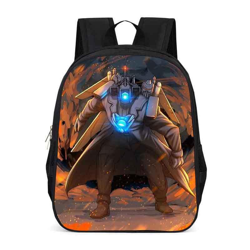 Kids School Backpack Elementary Students Large Capacity Oxford Fabric Bag With Ergonomic Back Support Cartoon Print